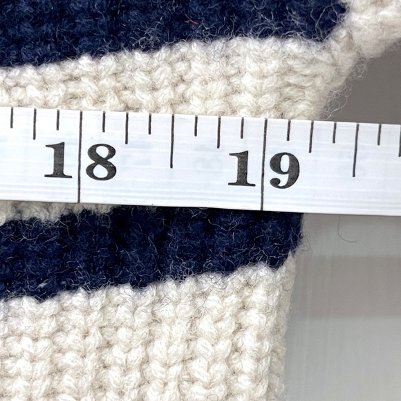 Rails Claudia Cream Navy Stripe Cashmere Wool Mock Neck Sweater Womens XS - Picture 7 of 12